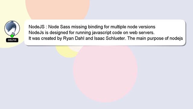 NodeJS : Node Sass missing binding for multiple node versions смотреть онлайн