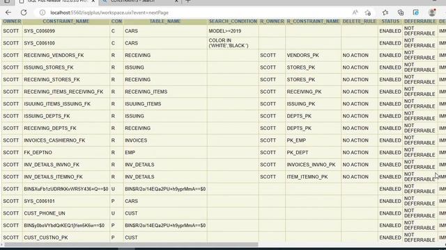 CREATE CONSTRAINT IN TABLE SQL ORACLE 2 смотреть онлайн