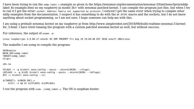 socket: Address family not supported by protocol error on raspberry pi 3b+ with xenomai смотреть онлайн