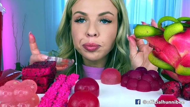 ASMR DRAGONFRUIT JELLY MUKBANG, STARBUCKS DRAGONFRUIT DRINK, NERD ROPES CANDY, DRAGONFRUIT BOWL 먹방 смотреть онлайн