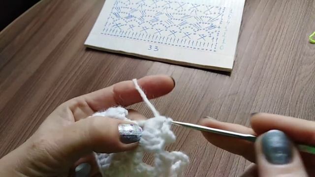 Ажурный узор крючком.