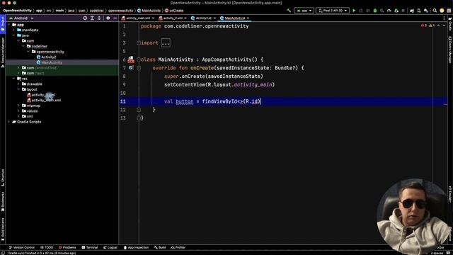 How to Open a New Activity with a Button Click in Android Studio Kotlin смотреть онлайн