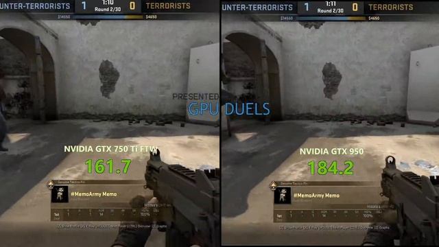 ASUS GTX950 vs EVGA GTX 750ti FTW - CSGO @ 1080p Max Settings смотреть онлайн