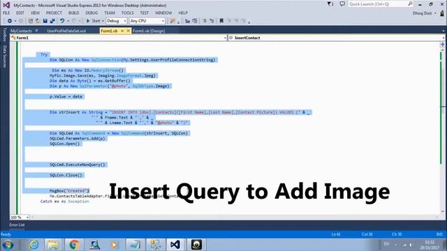 Add / View Images (SQL) : Visual Basic Programming смотреть онлайн