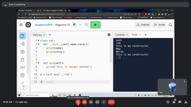 oops in python || class and object || constructor in python смотреть онлайн