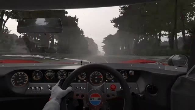 Ford GT40 Mark 1 Cockpit View at Wet Le Mans Race : Gran Turismo® 7 смотреть онлайн