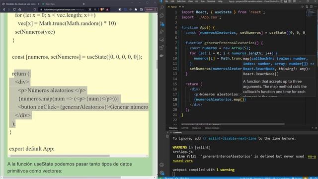 React Curso: 22 Generando Varios Números Aleatorios y Guardarlos en un Variable de Estado смотреть онлайн