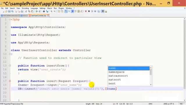 28 Database Insertion Laravel PHP Framework смотреть онлайн