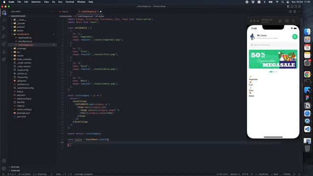 React Native: Grocery Shop Part 1 | React Hooks | Mock Data смотреть онлайн