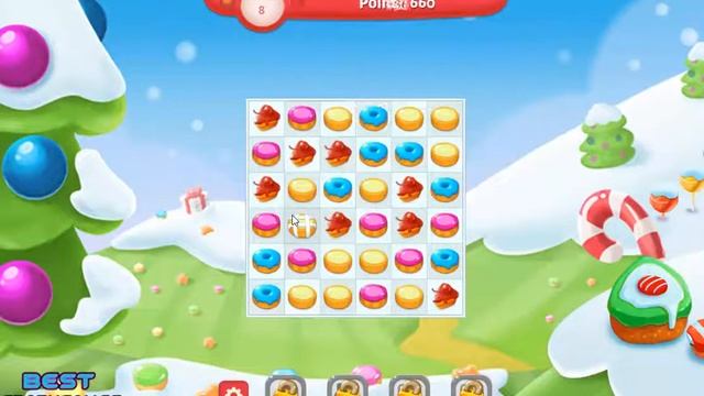 cookie crush christmans edition | Walkthrough BestCrazyGames смотреть онлайн