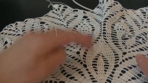 Салфетка  " Павлинье перо ". Ряд 33 - 37.