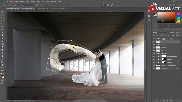 Photoshop manipulation tutorial | Pre wedding cinematic effect photoshop | FREE PSD FILE смотреть онлайн
