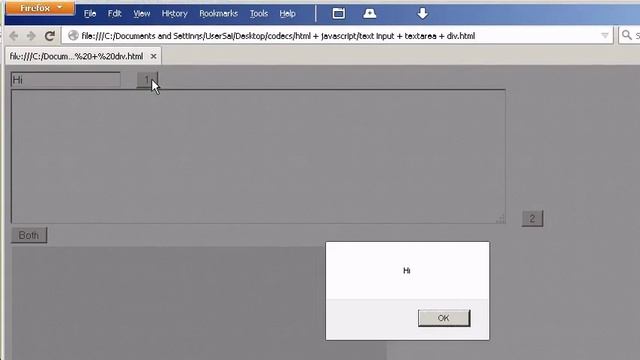 Html + Javascript; Text input + Textarea + Div смотреть онлайн