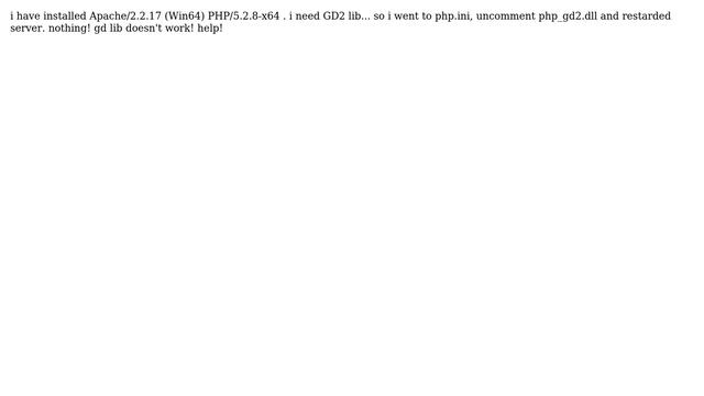 DevOps & SysAdmins: php GD2 lib uncommented, but still doesn't work! смотреть онлайн