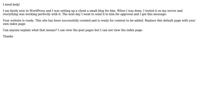 Wordpress: Index page is not working смотреть онлайн