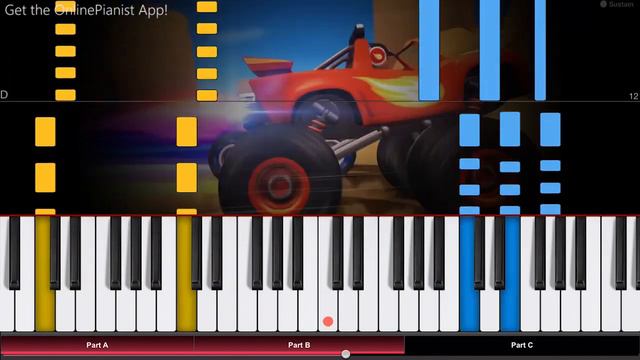 Blaze and the Monster Machines - Theme Song - Piano Tutorial / Piano Cover смотреть онлайн