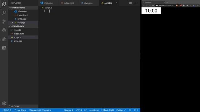 Simple Countdown Timer with JavaScript смотреть онлайн
