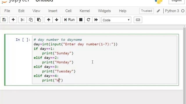 Find out day name when day number is entered in python смотреть онлайн