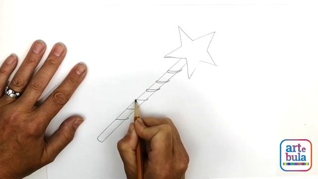 How to draw a simple magic wand - easy drawing tutorial смотреть онлайн