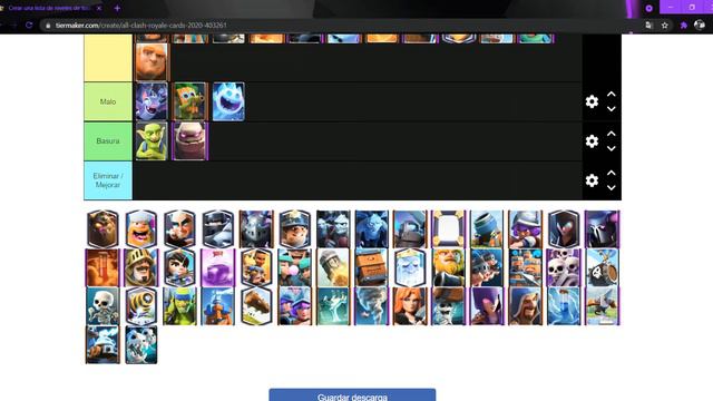 Tierlist Cartas de Clash Royale смотреть онлайн