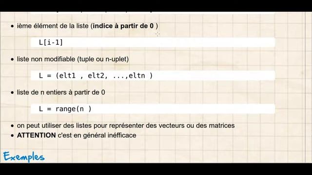 cours InPros: fonctions mathématiques Numpy et liste смотреть онлайн