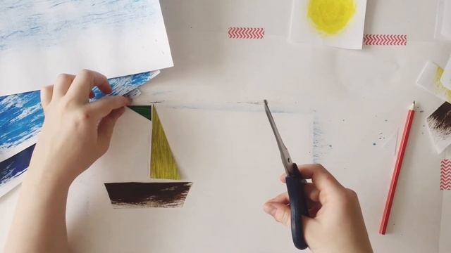 Корабль на волнах в технике коллаж смотреть онлайн