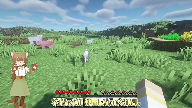 村で見つけた?ネコちゃんを拠点にお迎えしたよ！ ?マイクラの世界で #カチュアさんは平和に暮らしたい Part 37 смотреть онлайн