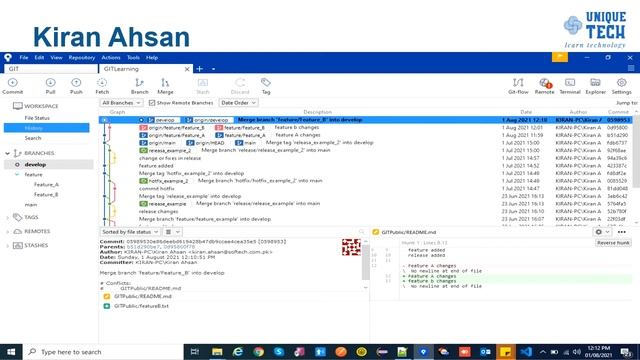 How to use Gitflow for multiple features simultaneously - Kiran Ahsan - Unique Tech смотреть онлайн