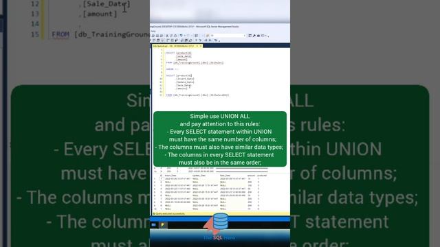 UNION #SQL #sqlserver #database #dba #data #dataengineering #dataanalytics #datascience #programmin смотреть онлайн