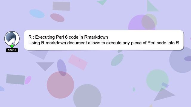 R : Executing Perl 6 code in Rmarkdown смотреть онлайн