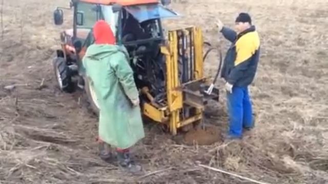 Самодельный ямобур на минитрактор смотреть онлайн