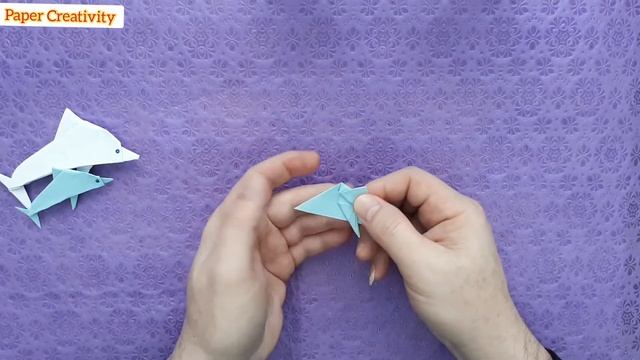 How to make a dolphin out of paper. Origami out of paper. Handmade смотреть онлайн