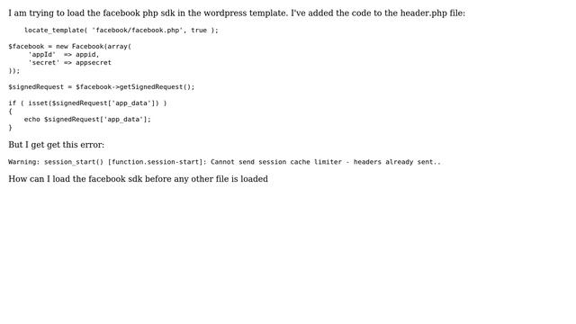Wordpress: Load facebook php sdk problem смотреть онлайн