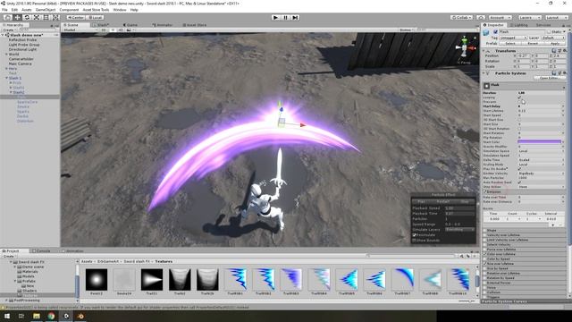 Урок по созданию эффекта слэша от меча в Unity 2018.1 смотреть онлайн