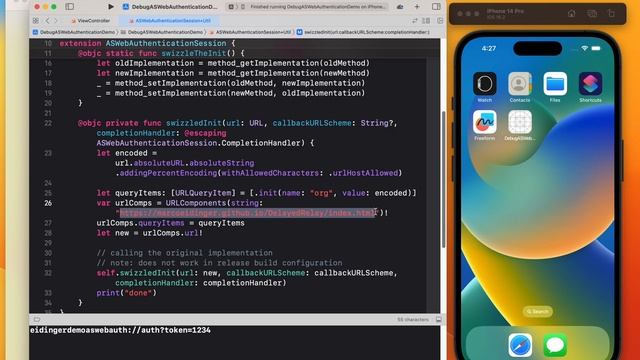 Debugging ASWebAuthenticationSession - attach Safari Web Inspector before critical logic executes смотреть онлайн