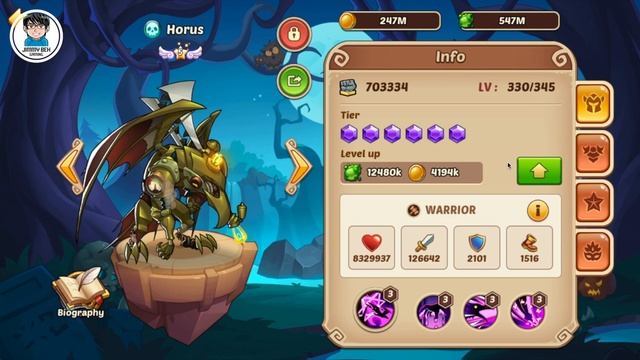 Idle Heroes - How To Unlock Level 345 Including Upgrade Cost And Stats Featuring Horus смотреть онлайн
