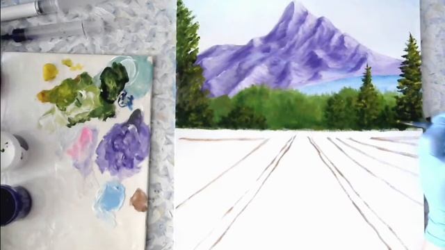 Художники от слова ХОРОШО! Лавандовое поле. Акрил. Painting for beginners. Lavender field. Acrylic. смотреть онлайн