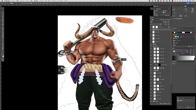 【Photoshop#9】合成で作ってみた〜ONE PIECE　カイドウ編〜【ワンピース】 смотреть онлайн
