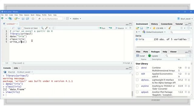 dica1: trabalhando com arquivos do excel em R no RStudio смотреть онлайн