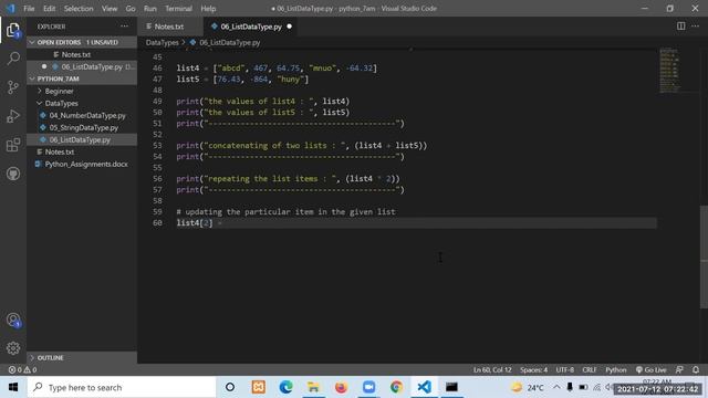 Python Data Types List Data Type Explanation смотреть онлайн