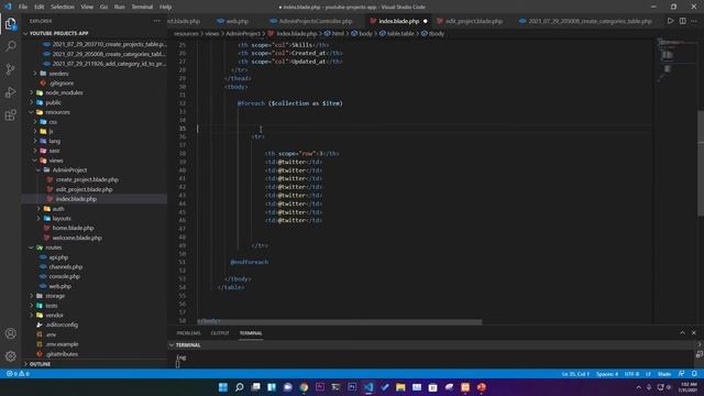 Laravel 8 Series Part-2 | Fetch Data From Database Into Admin Index Page | Show All Projects ? смотреть онлайн