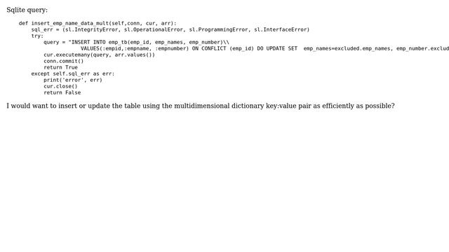 How to overcome Syntax error using Sqlite3 UPSERT with executemany in a python multidimensional... смотреть онлайн