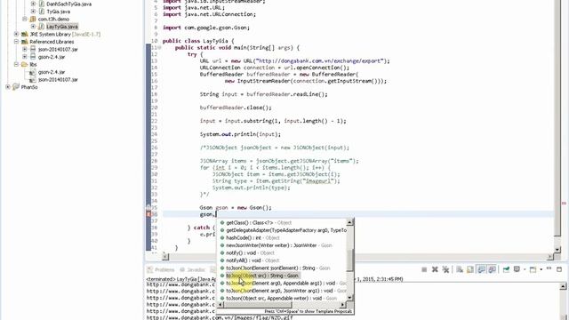 [Java] - Demo Cách đọc tỷ giá dùng GSON | Học lập trình смотреть онлайн