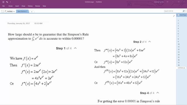 Simpson’s Rule approximation to e^x^2 is accurate to within 0.00001? смотреть онлайн