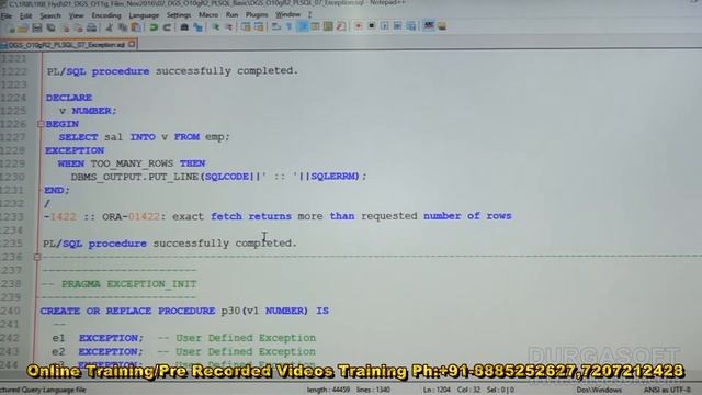 OracleTutorial || onlinetraining|| pl/sql ||Excption Part-5 by Basha смотреть онлайн