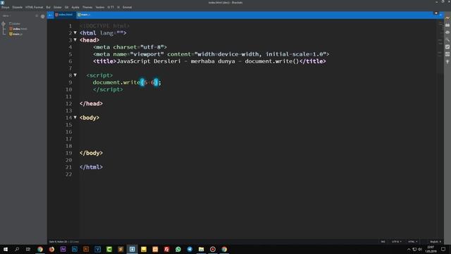06- JavaScript Dersleri - Merhaba Dunya - document write() Kullanimi смотреть онлайн