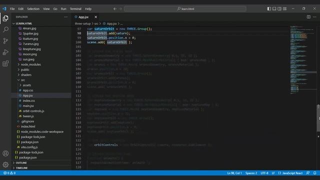 Create a Solar System with mouse movement in Three.Js & Vite + React App смотреть онлайн