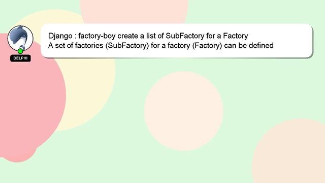 Django : factory-boy create a list of SubFactory for a Factory смотреть онлайн