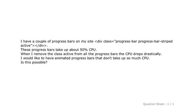HTML : Bootstrap Progress Bar Animation Using 50% CPU смотреть онлайн