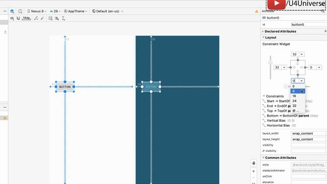Android ConstraintLayout-4 | Using Gone Margin, Vertical Bias & Horizontal Bias | U4Universe
